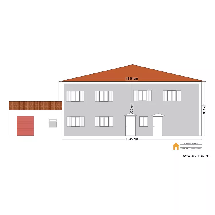 Aimargues Vue Facade Ouest. Plan de 