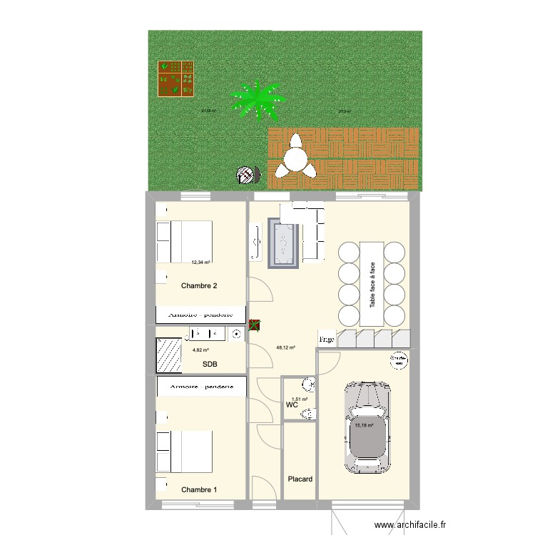 maison perpi. Plan de 5 pièces et 82 m2