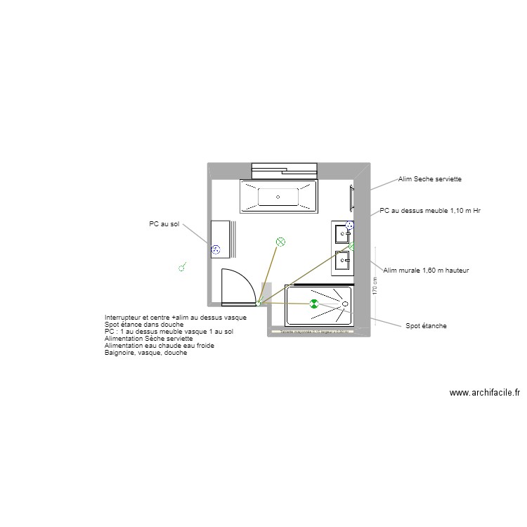 SDB 2 Mittainville exécution Elec plomb. Plan de 1 pièce et 0 m2