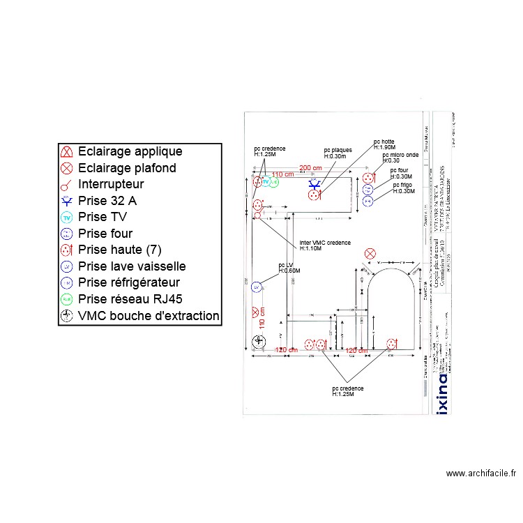 metayer plan cuisine elec. Plan de 0 pièce et 0 m2