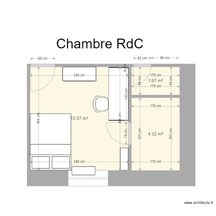 St Roch Chambre rdc 1. Plan de 0 pièce et 0 m2