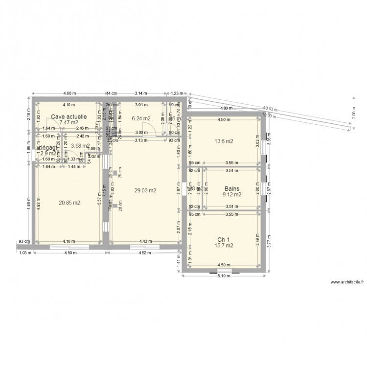 extensions accolées en 2 phases c. Plan de 0 pièce et 0 m2