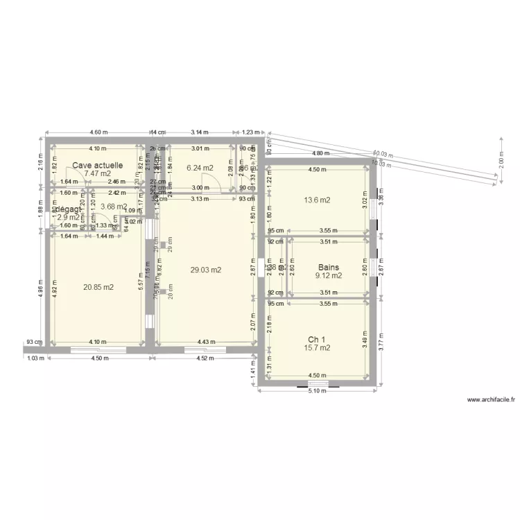 extensions accol&eacute;es en 2 phases c. Plan de 