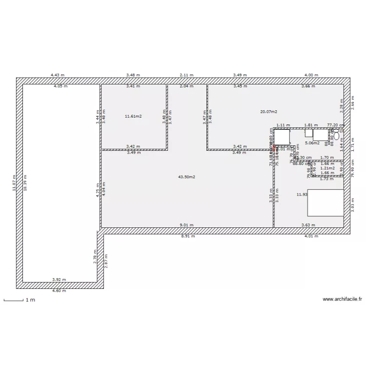 chambre parentale. Plan de 