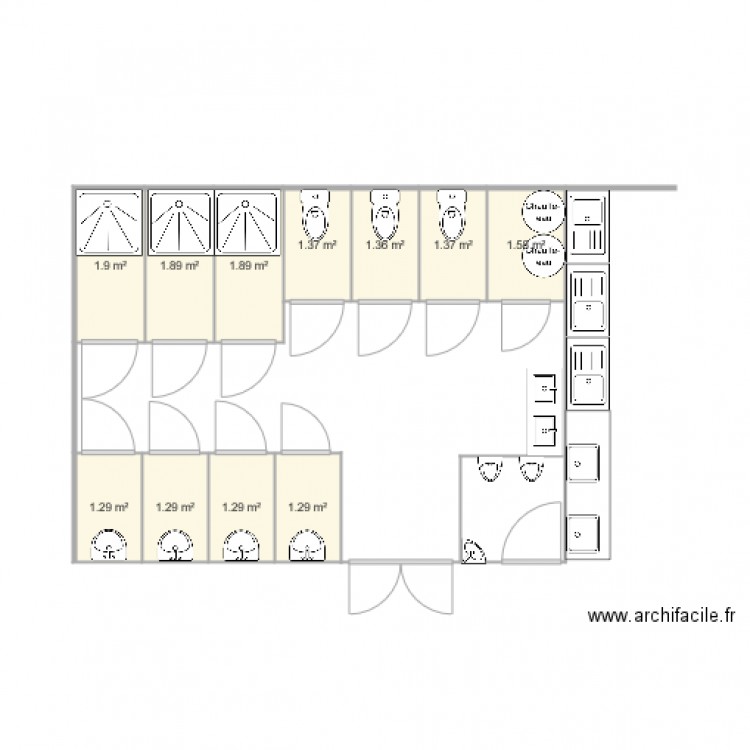 bloc sanitaire 2. Plan de 0 pièce et 0 m2