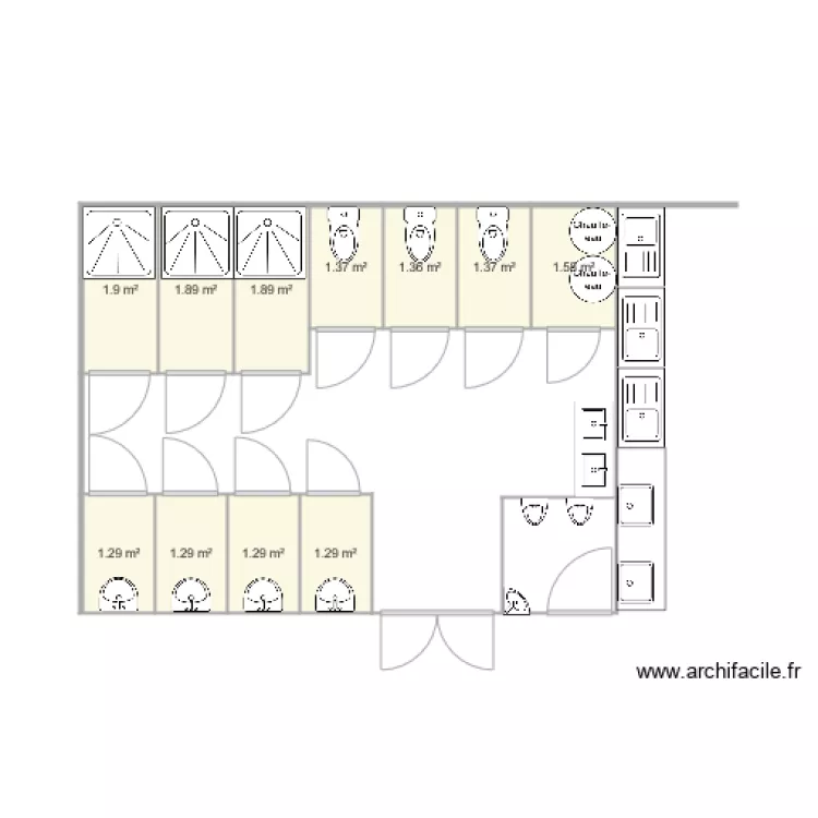 bloc sanitaire 2. Plan de 