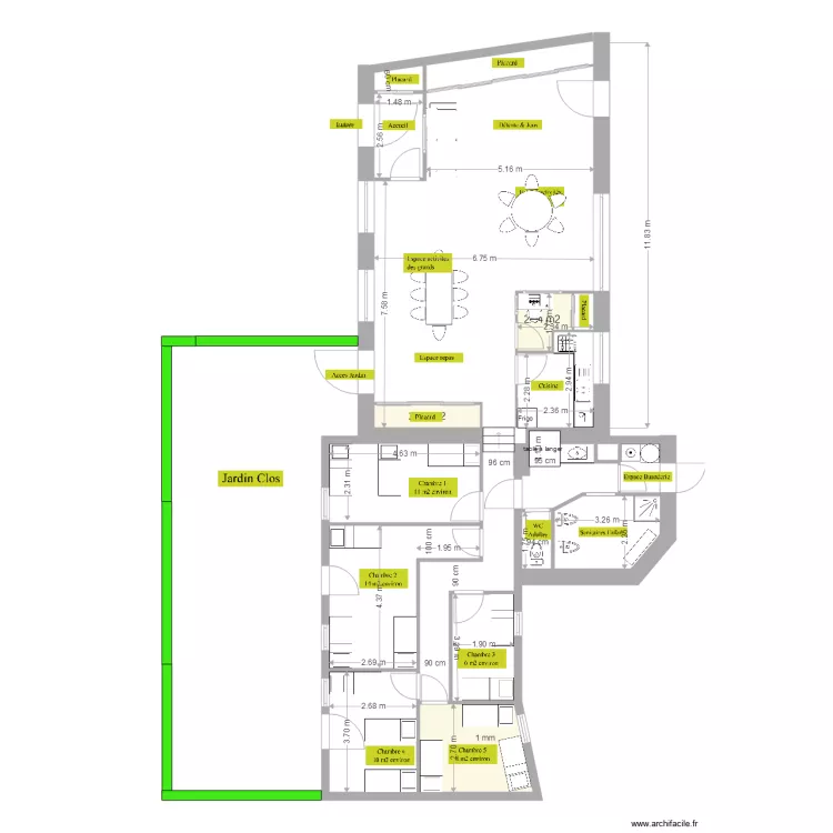 MAN projet 6 am&eacute;nag&eacute; avec Cotation. Plan de 