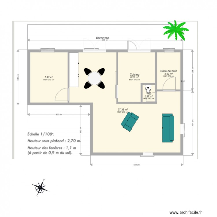 devoir 2 NOTIONS GENERALE REPRESENTATION TECHNIQUE. Plan de 0 pièce et 0 m2