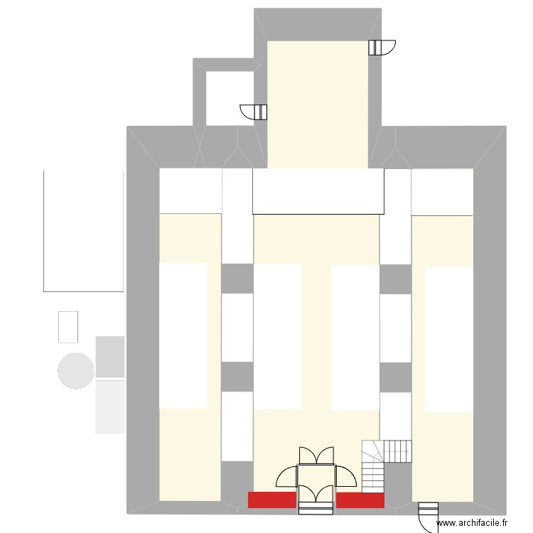 AT EGLISE DESERT. Plan de 5 pièces et 168 m2