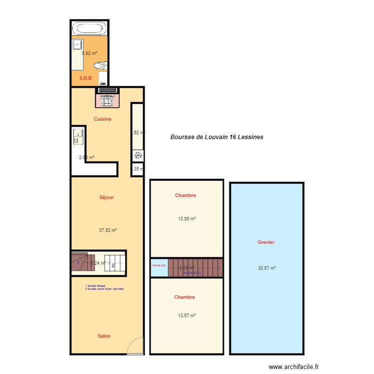 Boursse 16. Plan de 0 pièce et 0 m2