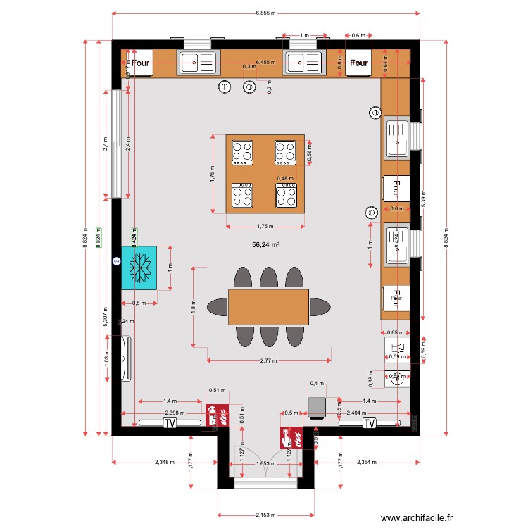 Plan Cuisine Collectif Par Casey4 ArchiFacile Plan Cuisine Collectif Par Casey4 ArchiFacile