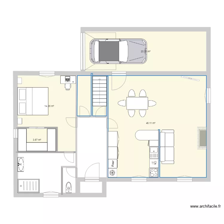 La maison projet. Plan de 