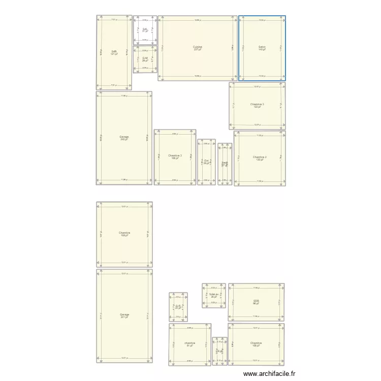 Maison 3. Plan de 