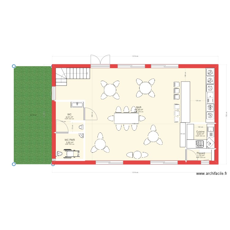 Projet LPDA 4. Plan de 5 pièces et 78 m2