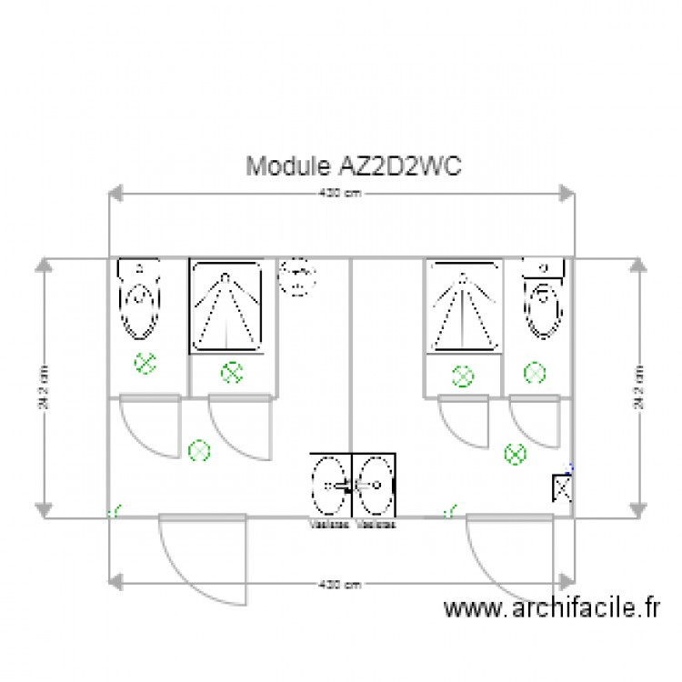 Module AZ2D2WC. Plan de 0 pièce et 0 m2