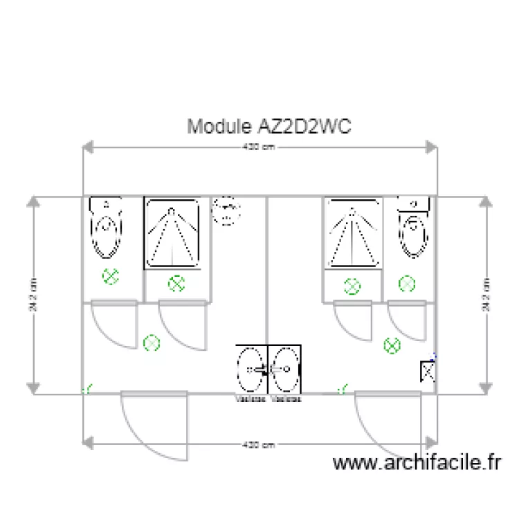 Module AZ2D2WC. Plan de 