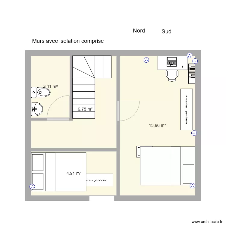 Etage Bodiguel middle Option 3. Plan de 
