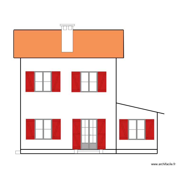 fa&ccedil;ade est. Plan de 
