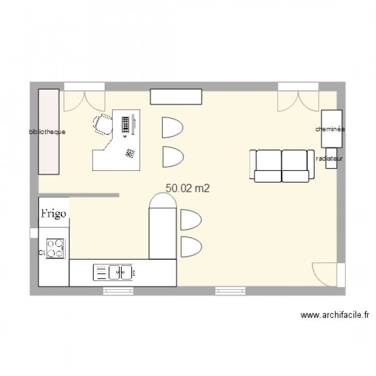 plan bureau salle 50 m2 3. Plan de 0 pièce et 0 m2