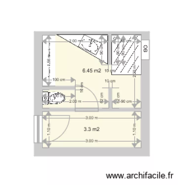plan projet salle de bain coté. Plan de plan projet salle de bain coté. Plan de