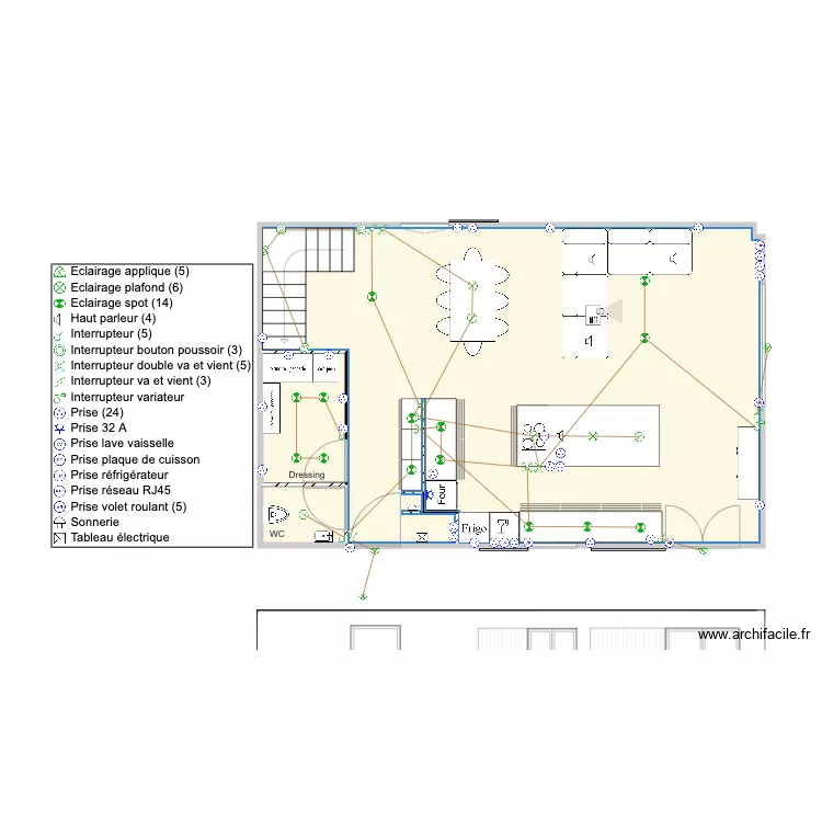 Maison Plan du RDC version vraiment D&eacute;cal&eacute;e avec Elec. Plan de 