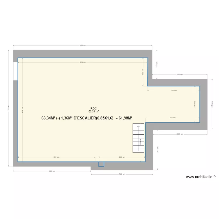 SURFACE DE PLANCHER RDC. Plan de SURFACE DE PLANCHER RDC. Plan de