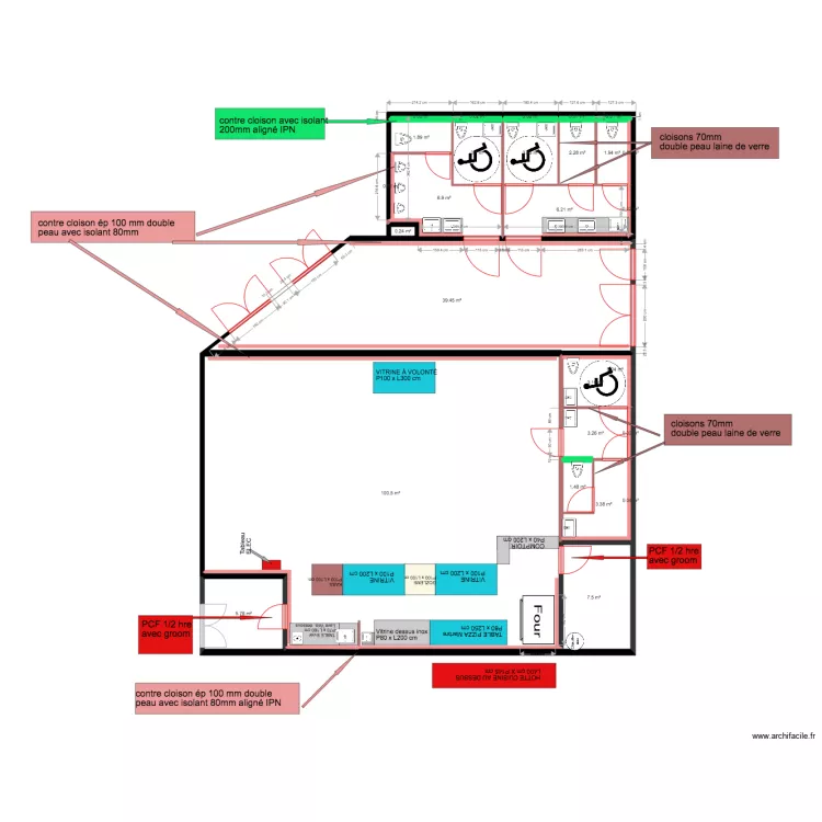 MILLENIUM SANS TABLE Resto Entr&eacute;e WC salle V1 230118. Plan de 
