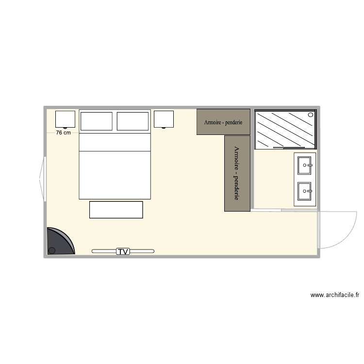 183B CHAMBRE 3. Plan de 1 pièce et 19 m2