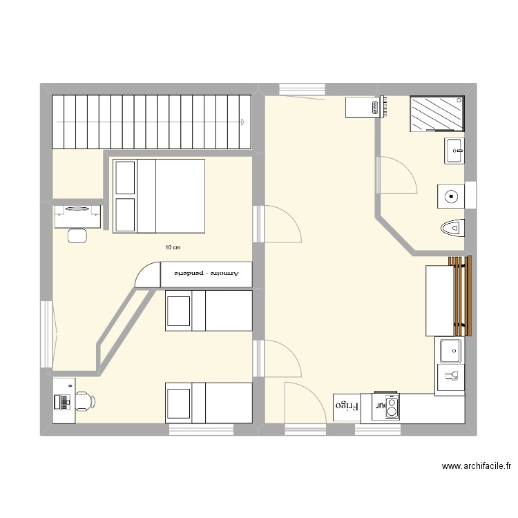 R1EauV2. Plan de 6 pièces et 60 m2