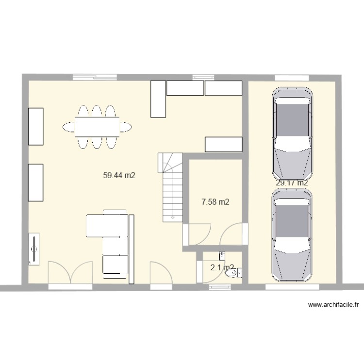 facade 13m. Plan de 0 pièce et 0 m2