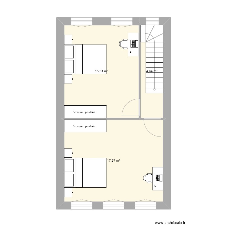 SCI BON APPART - Etage. Plan de 3 pièces et 38 m2