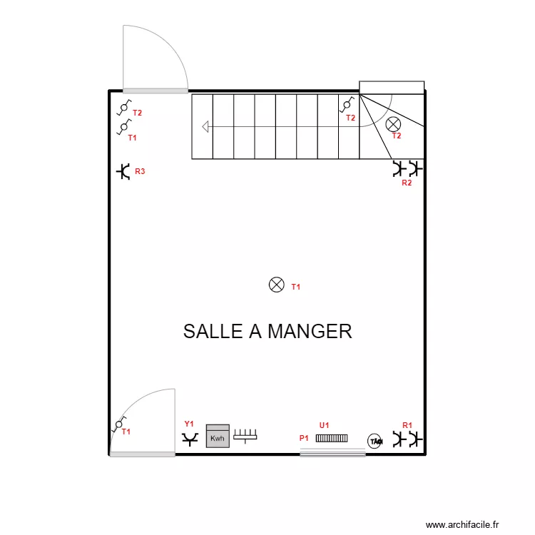 Salle &agrave; Manger. Plan de 
