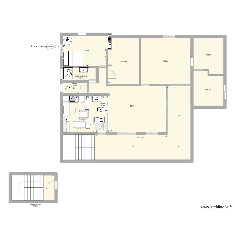 Maison de St-Joseph 2.0. Plan de 11 pièces et 174 m2
