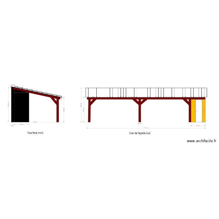 plan cuisine façade sud. Plan de 0 pièce et 0 m2