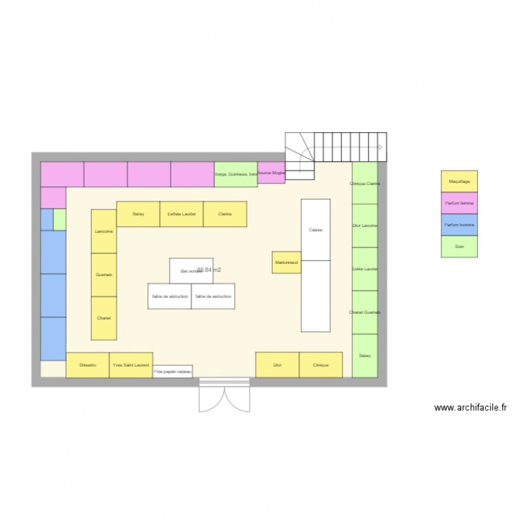 Plan magasin Marionnaud Le Bouscat. Plan de 0 pièce et 0 m2