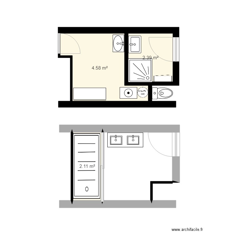 salle de bain. Plan de 0 pièce et 0 m2