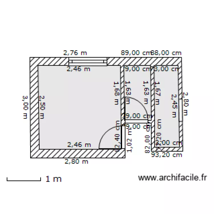 Salle de Bains   WC. Plan de 