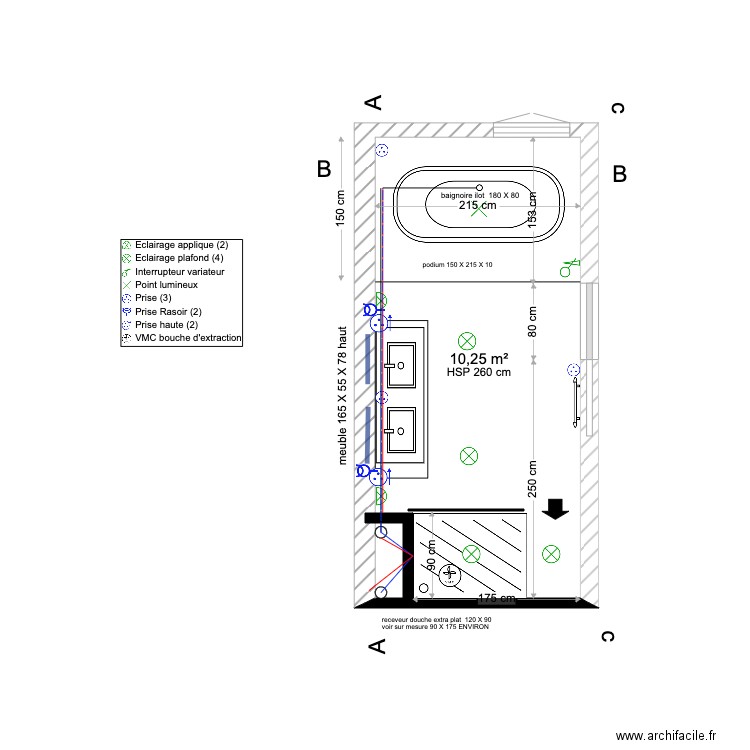 sdb finale aissa 2. Plan de 0 pièce et 0 m2