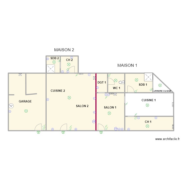 MEILHAC . Plan de 8 pièces et 87 m2