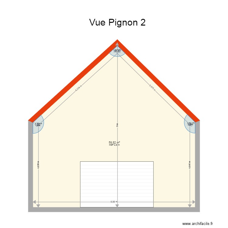 plande de coupe facade porte electrique. Plan de 0 pièce et 0 m2