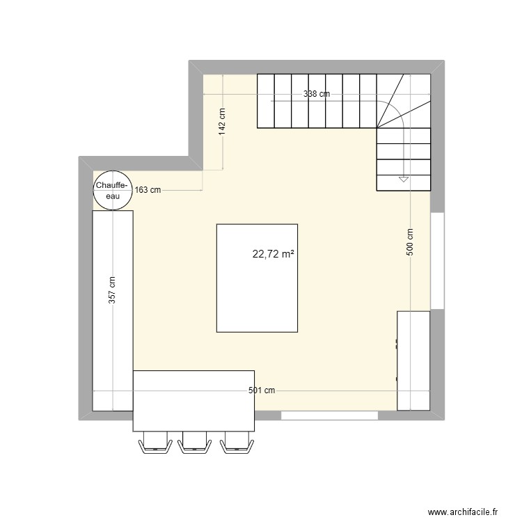 ChambreS. Plan de 1 pièce et 23 m2