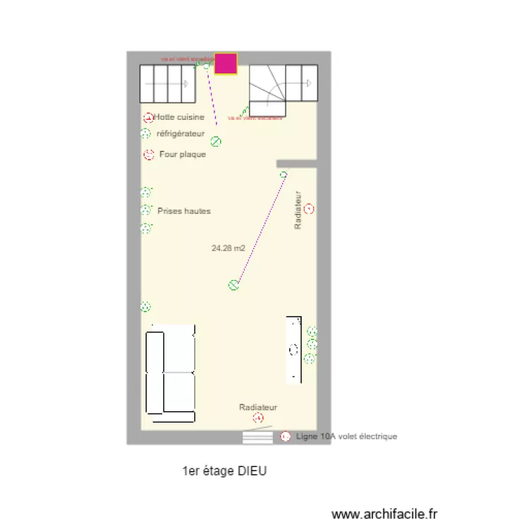 DIEU version 2 unit&eacute;s 1er &eacute;tage &eacute;lectricit&eacute;. Plan de 