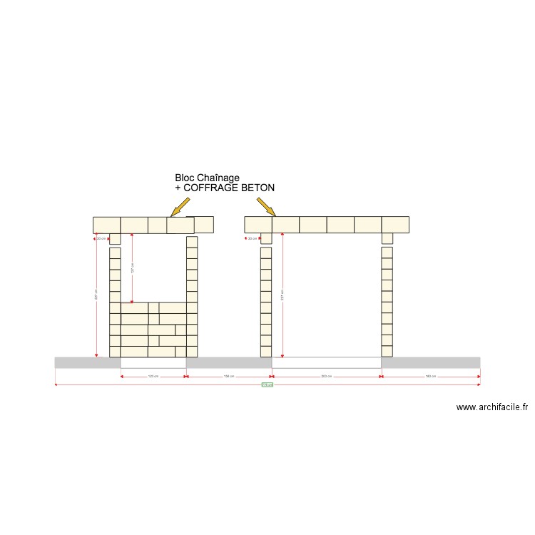 Façade Avant Lot A 2eme etage 12 01 2020. Plan de 0 pièce et 0 m2