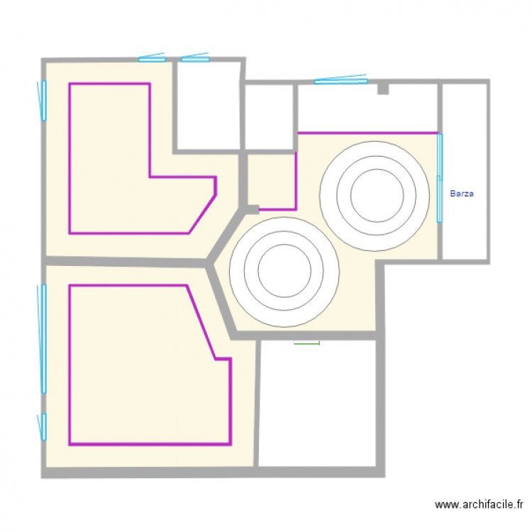 apartment ceiling. Plan de 10 pièces et 89 m2
