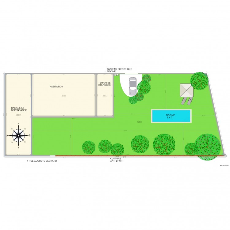 Plan jardin Lédignan 1. Plan de 0 pièce et 0 m2