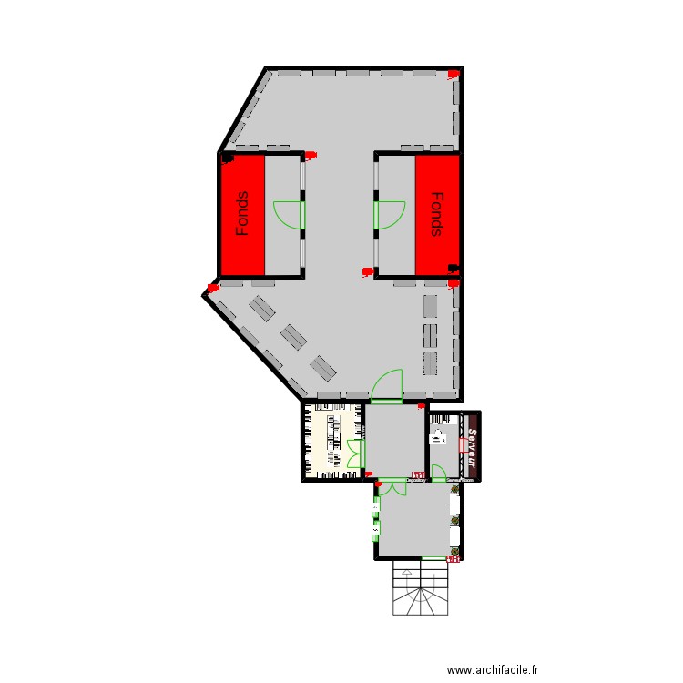 Gruppe 6 -1 Floor. Plan de 8 pièces et 19 m2