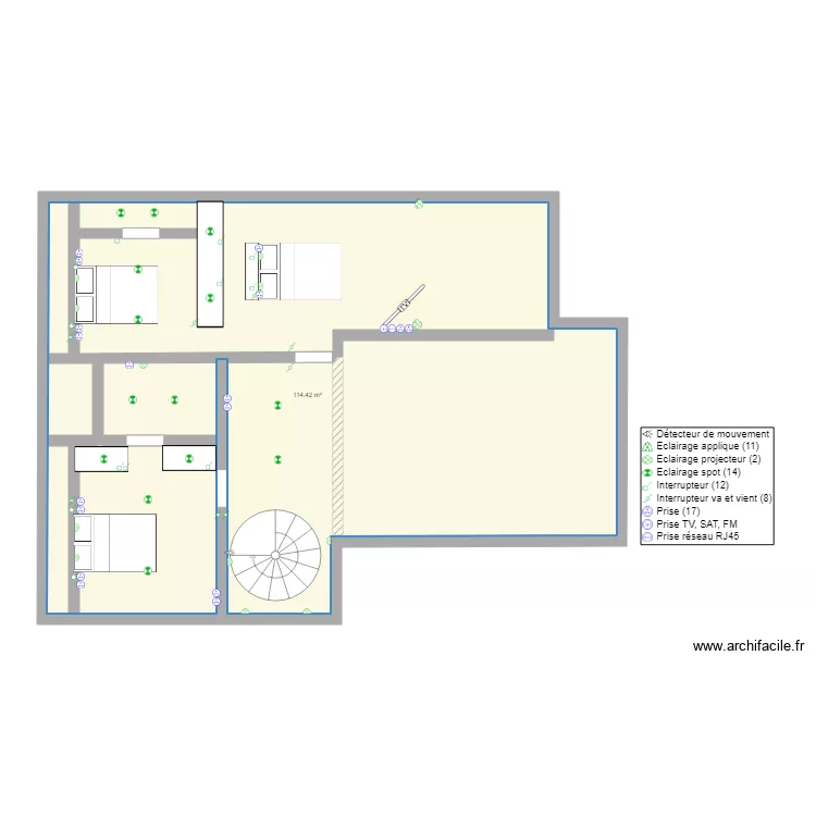 Chalet B Etage. Plan de 