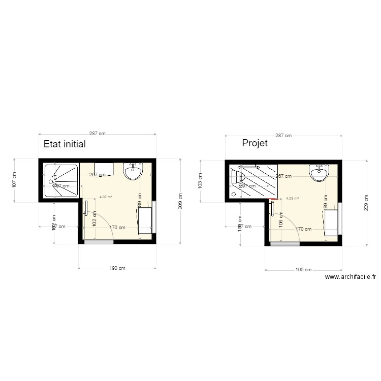 Chevalier javaugues. Plan de 2 pièces et 8 m2