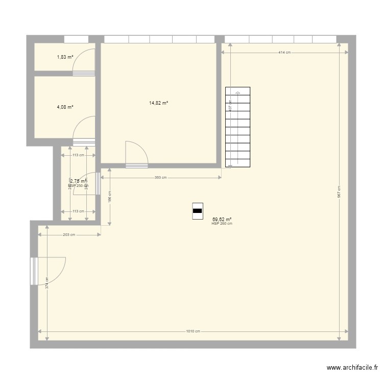 Plan La Fuye. Plan de 5 pièces et 93 m2