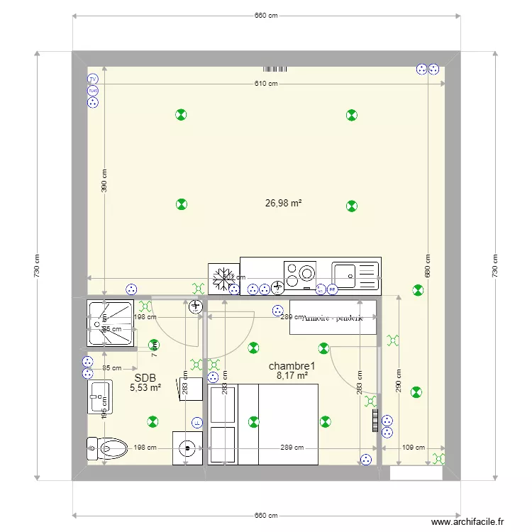 t2 premier etage gauche modifie. Plan de 